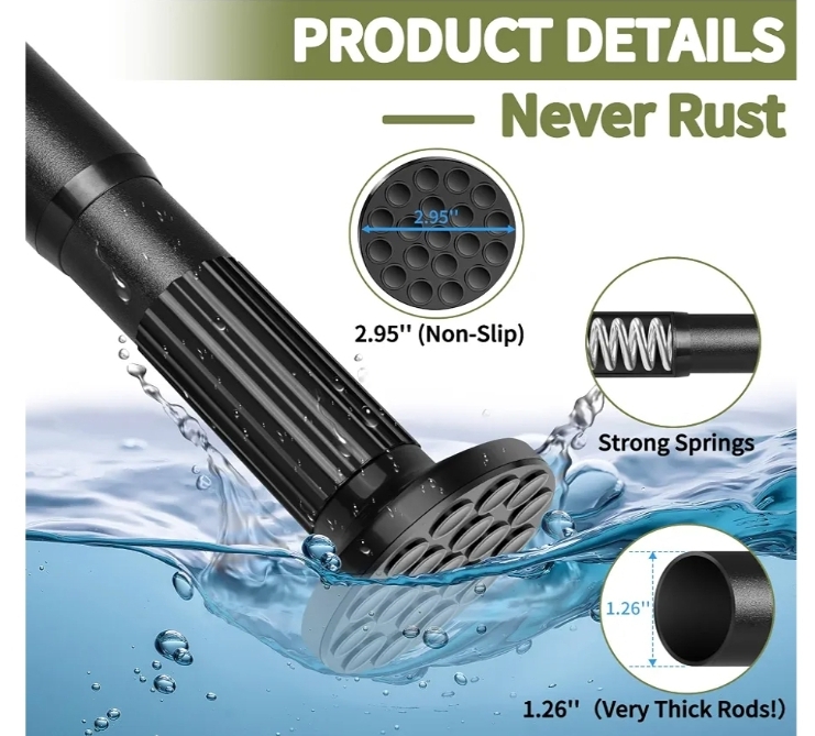 Tension Shower Curtain Rod 51-126In (4.25-10.5Ft), Long Shower Curtain Rod No Drilling, Black - Image 5