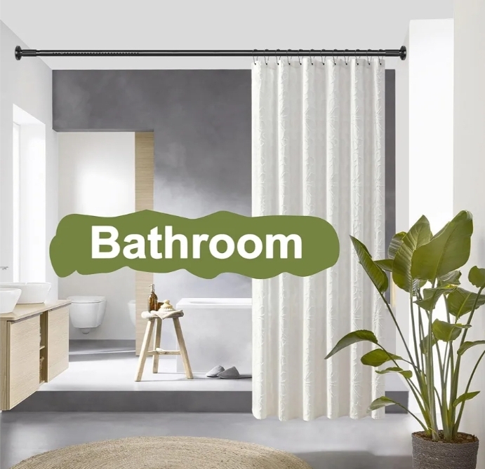 Tension Shower Curtain Rod 51-126In (4.25-10.5Ft), Long Shower Curtain Rod No Drilling, Black - Image 10