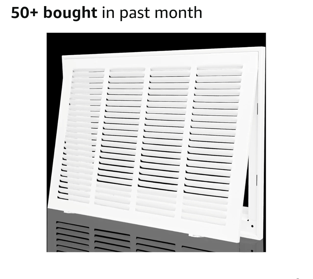 20x12 Return Air Grille, Return Air Vent Cover for 20"Wx12"H Duct Opening