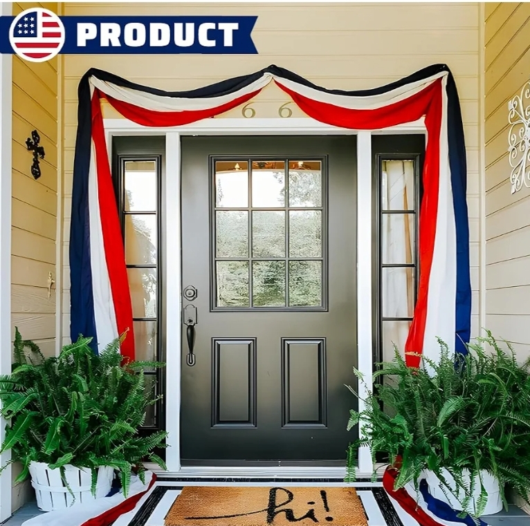 3 Pack 2x20 Ft Bunting Flags Red, White & Blue Stripes Large Patriotic Decorations Flag 4th of July Bunting Outdoor Bunting Banner - Image 8
