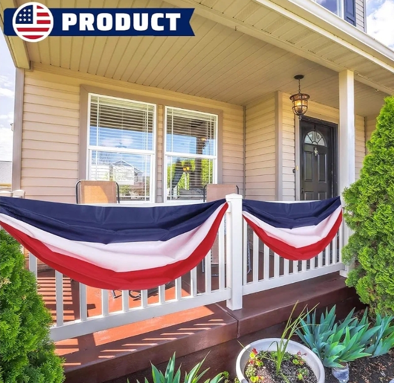 3 Pack 2x20 Ft Bunting Flags Red, White & Blue Stripes Large Patriotic Decorations Flag 4th of July Bunting Outdoor Bunting Banner - Image 11
