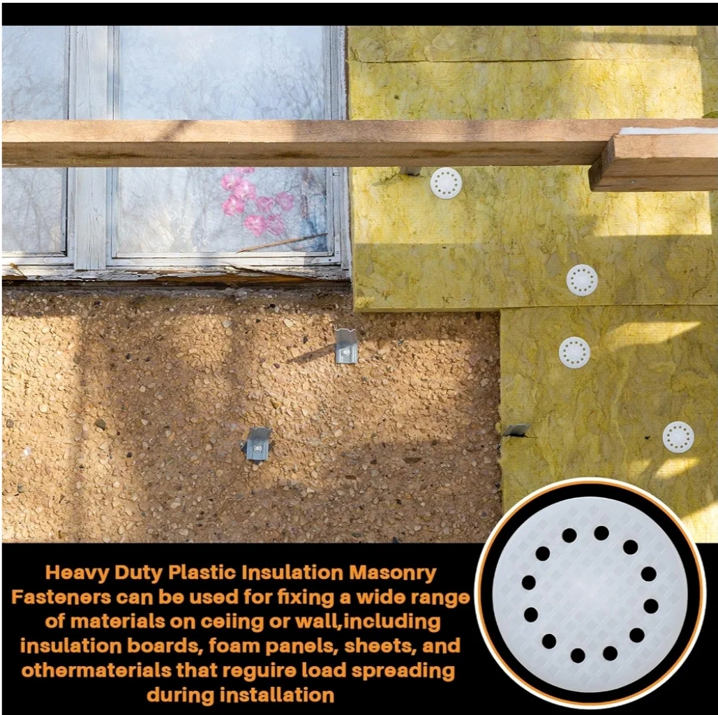500 Pcs 4" Heavy-Duty Plastic Masonry Insulation Fasteners - Image 9