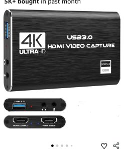 Capture Card, 4K HDMI Video Capture Card, Game Capture Card, 1080P 60FPS Video Capture Device