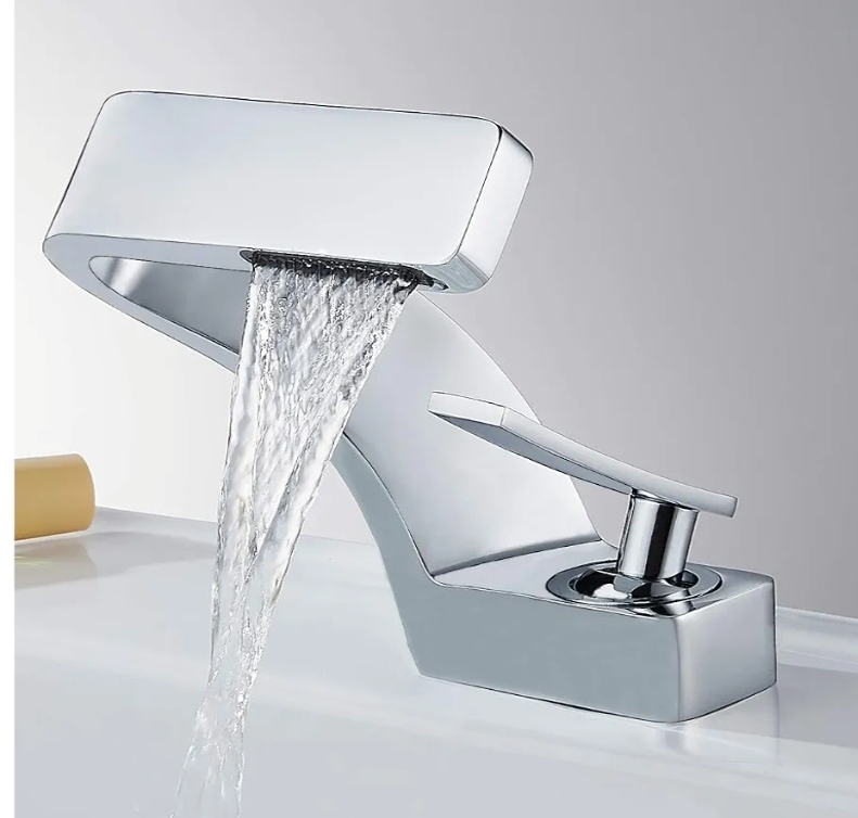 Chrome Bathroom Sink Faucet, Single Hole Faucet for Bathroom Sink - Image 4