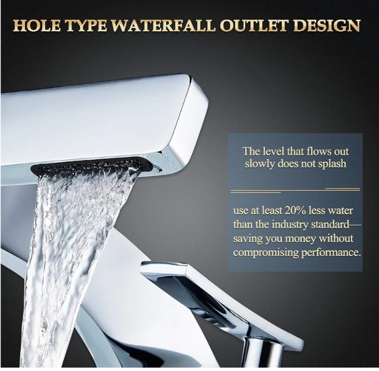 Chrome Bathroom Sink Faucet, Single Hole Faucet for Bathroom Sink - Image 5