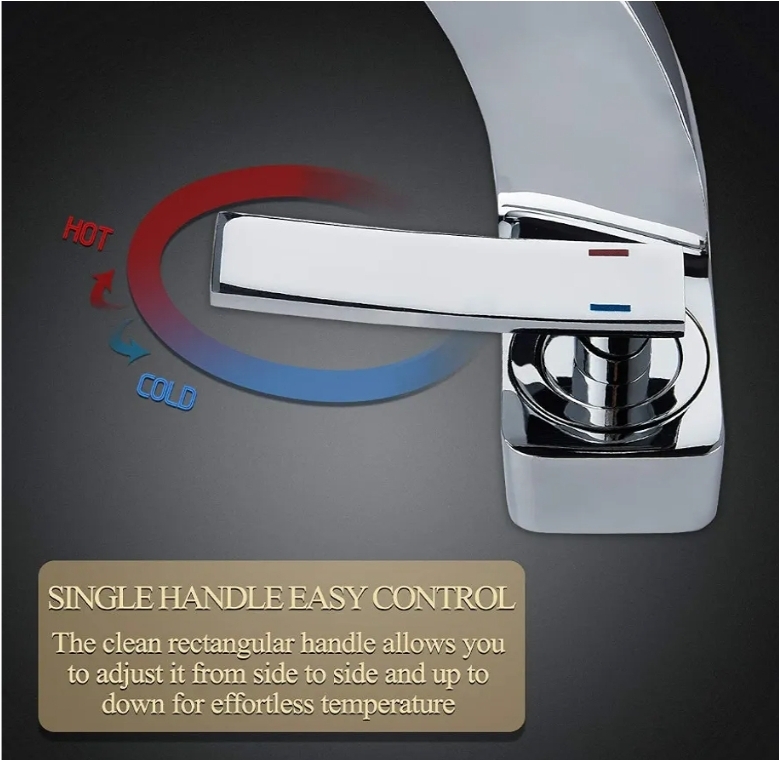Chrome Bathroom Sink Faucet, Single Hole Faucet for Bathroom Sink - Image 7
