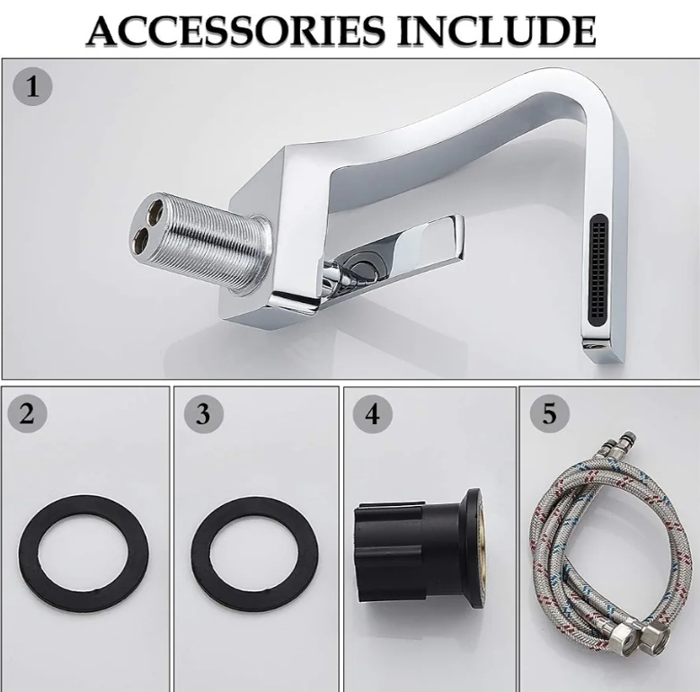 Chrome Bathroom Sink Faucet, Single Hole Faucet for Bathroom Sink - Image 9