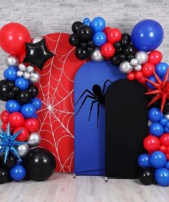 137 Pcs Spiderman Web Theme Party Decoration Kit for Birthday Party