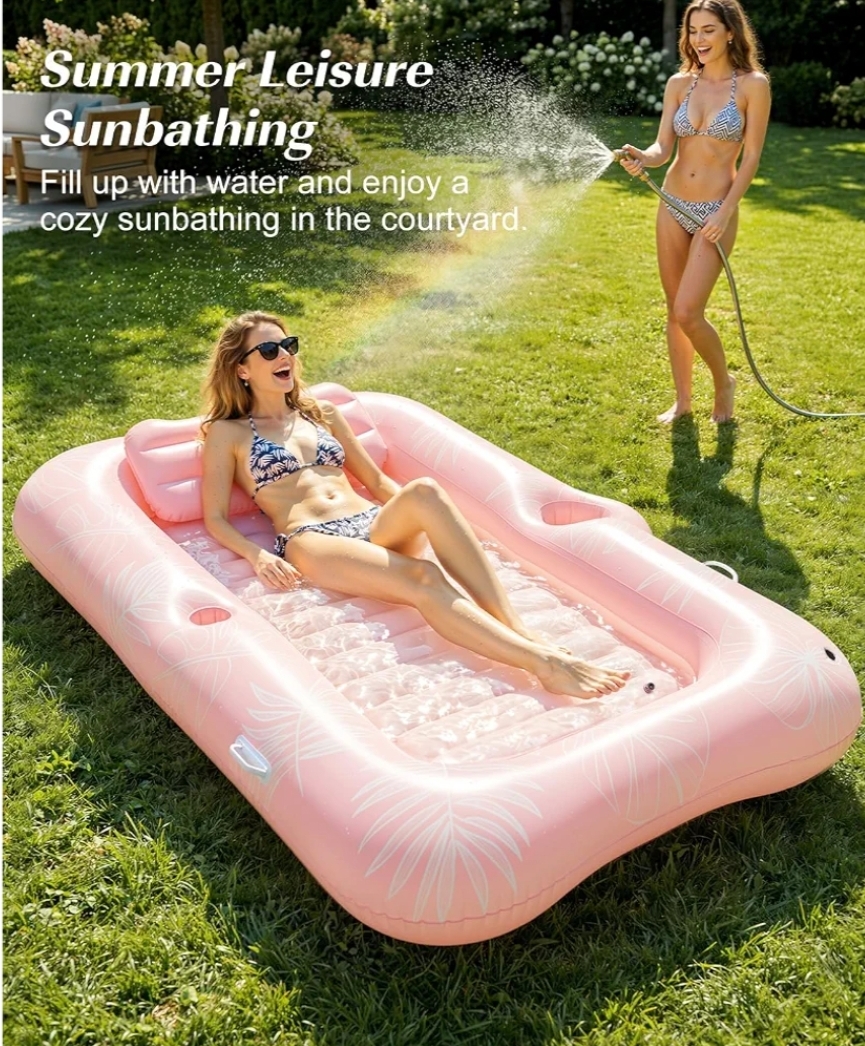 Inflatable Tanning Pool Lounger Float, Suntan Tub for Adults - Image 6