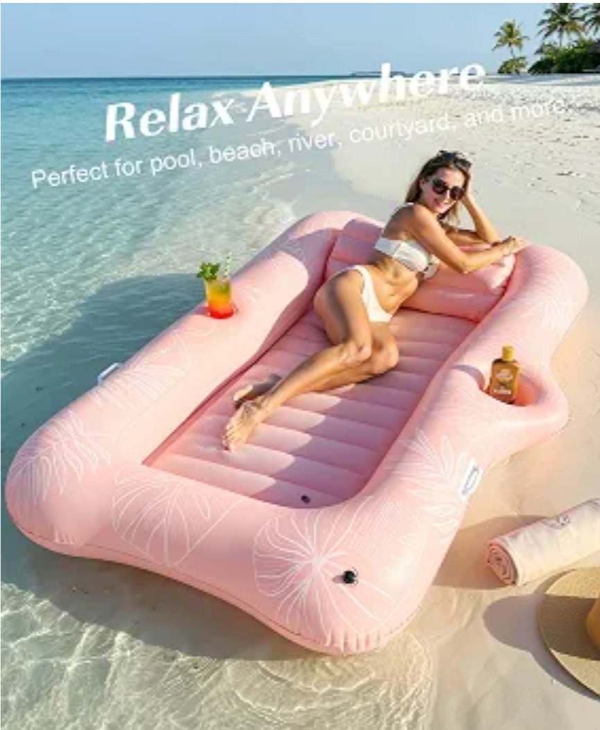 Inflatable Tanning Pool Lounger Float, Suntan Tub for Adults - Image 7