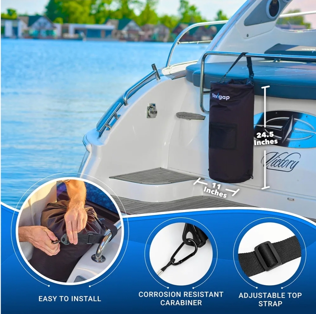 Boat Trash Can, 100% Odor & Leak-Free, Fits 10–13 Gal Bags, Reusable - Image 7