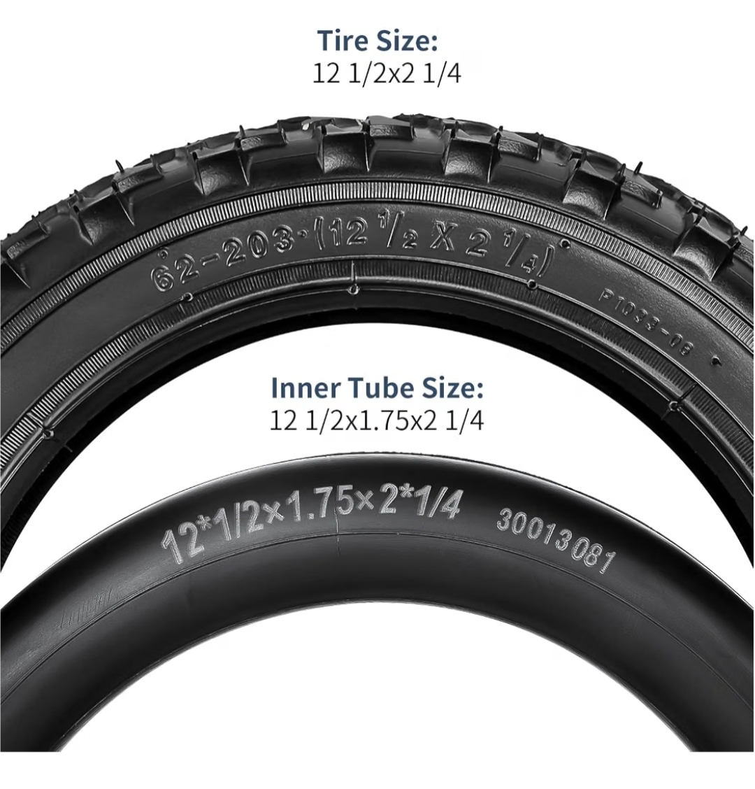 3-PCS 12.5" Kid Bike Tire 12 ½ X 2 ¼ (62-203) and 12.5" Bike Tubes Schrader Valve - Image 7