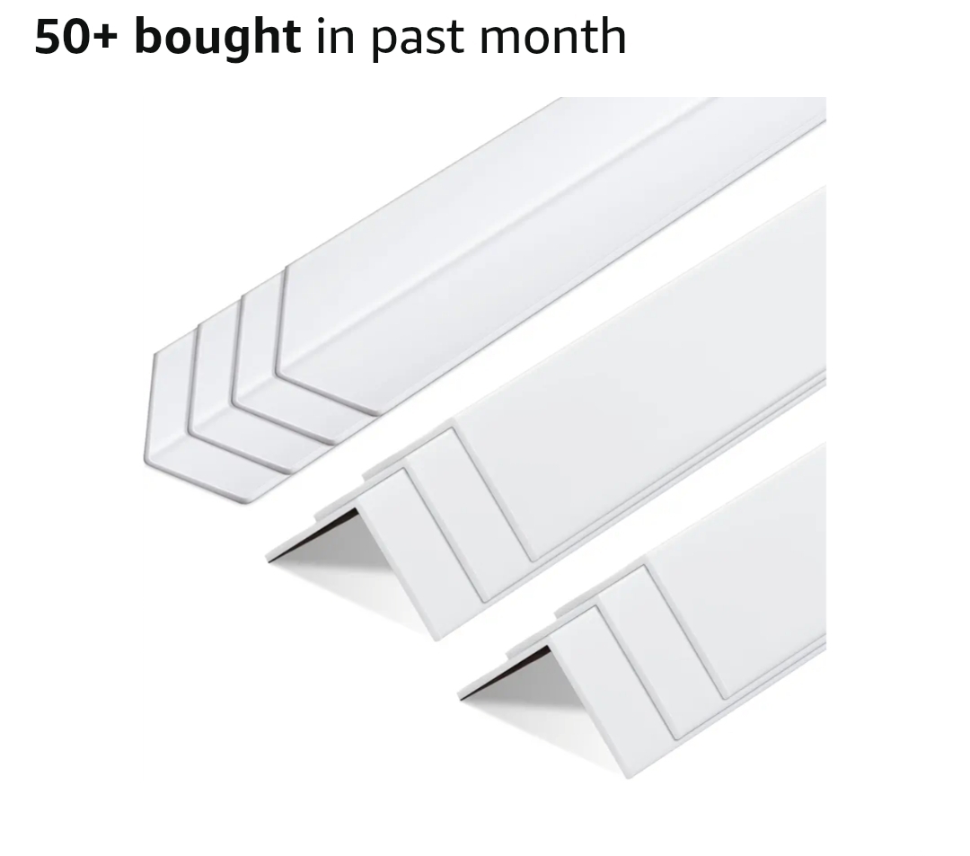 10 Pcs 2-3/8 X 48 Inches Wall Corner Guard, White, Vinyl