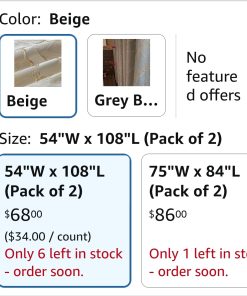 Alternative view of Luxury Curtains Beige Jacquard Drapes 3D Gold Leaf High Precision Curtains, 2 Panels
