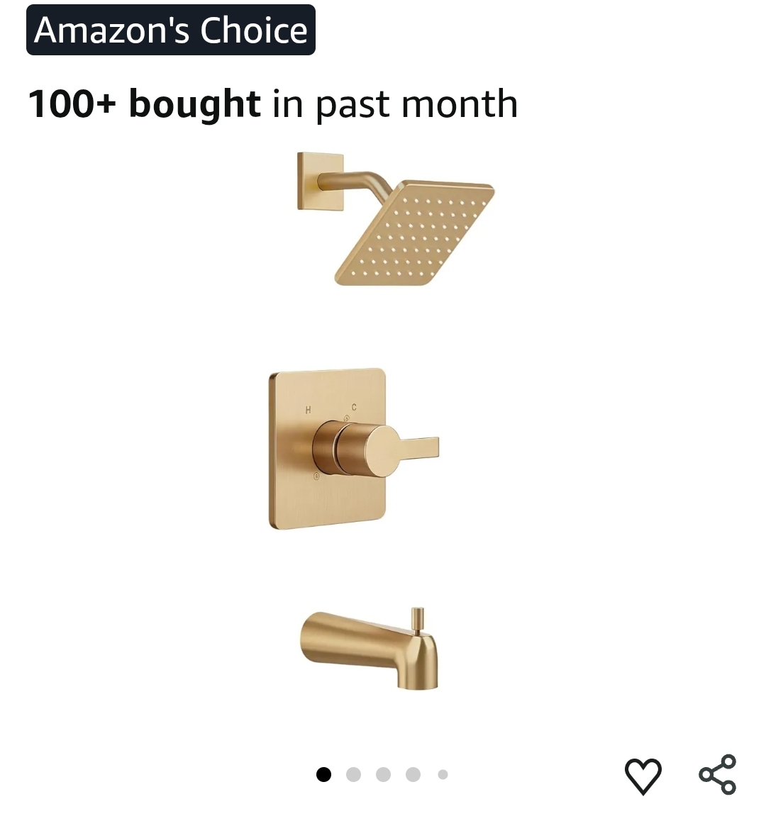 Replacement for Delta 13/14 Series Shower Trim Kit, Compatible with Delta R10000 Tub Shower Faucet Set, Brushed Gold - Image 8