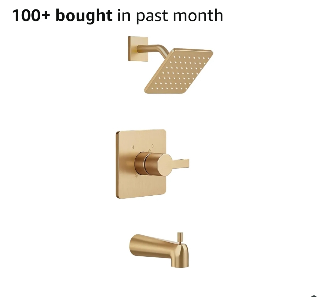 Replacement for Delta 13/14 Series Shower Trim Kit, Compatible with Delta R10000 Tub Shower Faucet Set, Brushed Gold