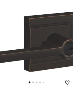 SCHLAGE F51A LAT 716 ULD Latitude Lever with Upland Trim Keyed Entry Lock, Aged Bronze