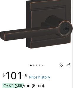 Alternative view of SCHLAGE F51A LAT 716 ULD Latitude Lever with Upland Trim Keyed Entry Lock, Aged Bronze