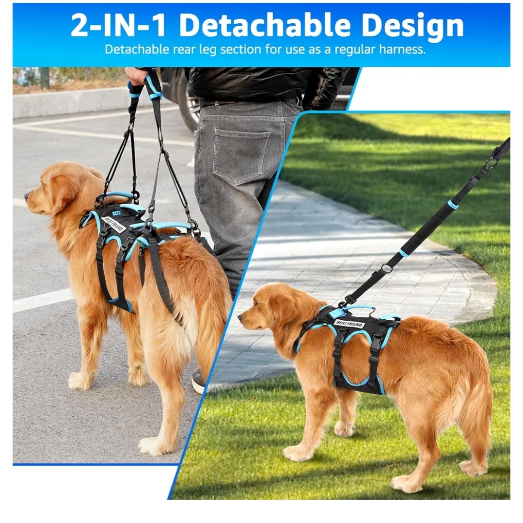 Dog Lift Harness for Medium Male Dogs Friendly, 2 in 1 Detachable Support Harness, Full Body Dog Carrying with 4 Handles - Image 10