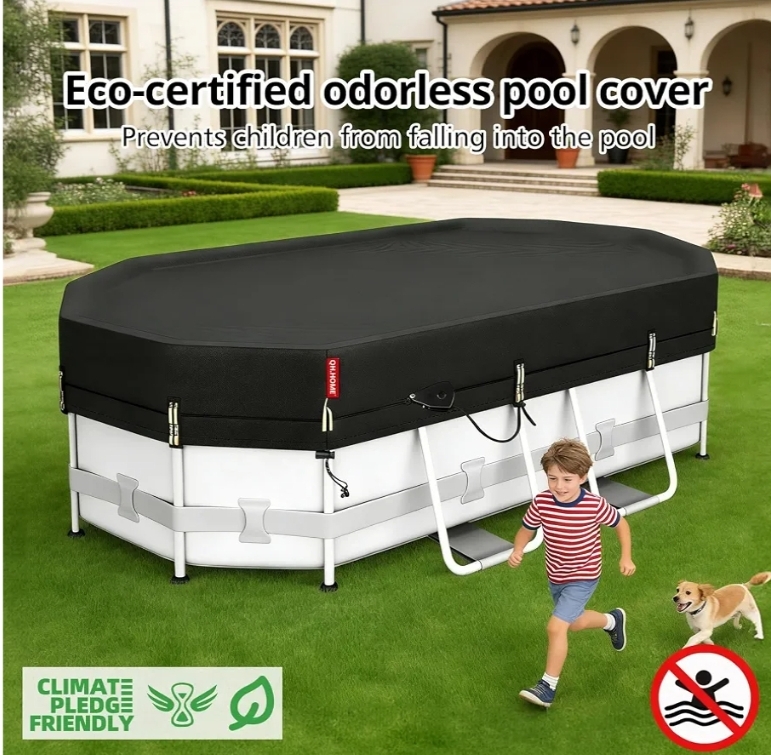 10x16ft Winter Oval Pool Cover,Ratchet Windproof&Heavy Duty Fabric - Image 11