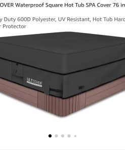 Waterproof Square Hot Tub SPA Cover 76 inch, Black