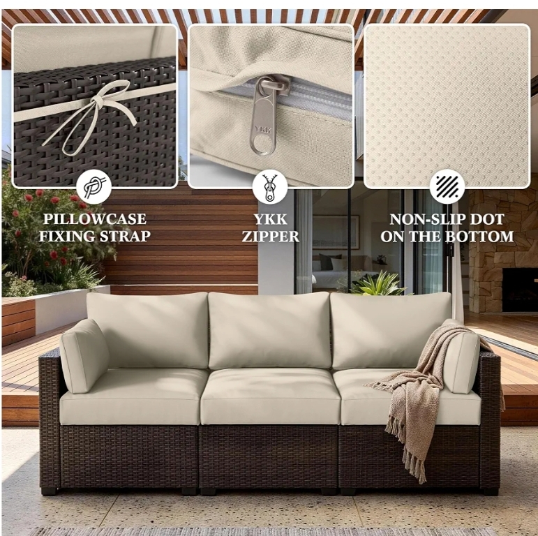 8p Outdoor Cushion Slipcovers Patio Cushion Covers Replacement, Covers Only - Image 7