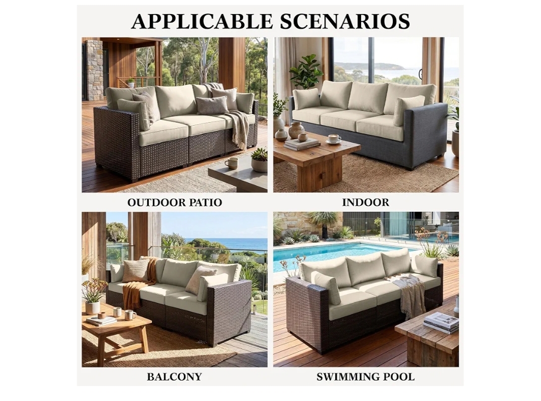 8p Outdoor Cushion Slipcovers Patio Cushion Covers Replacement, Covers Only - Image 11