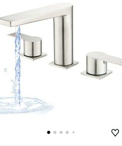 2 Handle Deck Mount Tub Faucet, Roman Bathtub Faucet Set, 3 Hole Widespread Bathtub Faucet High Flow, Brushed Nickel