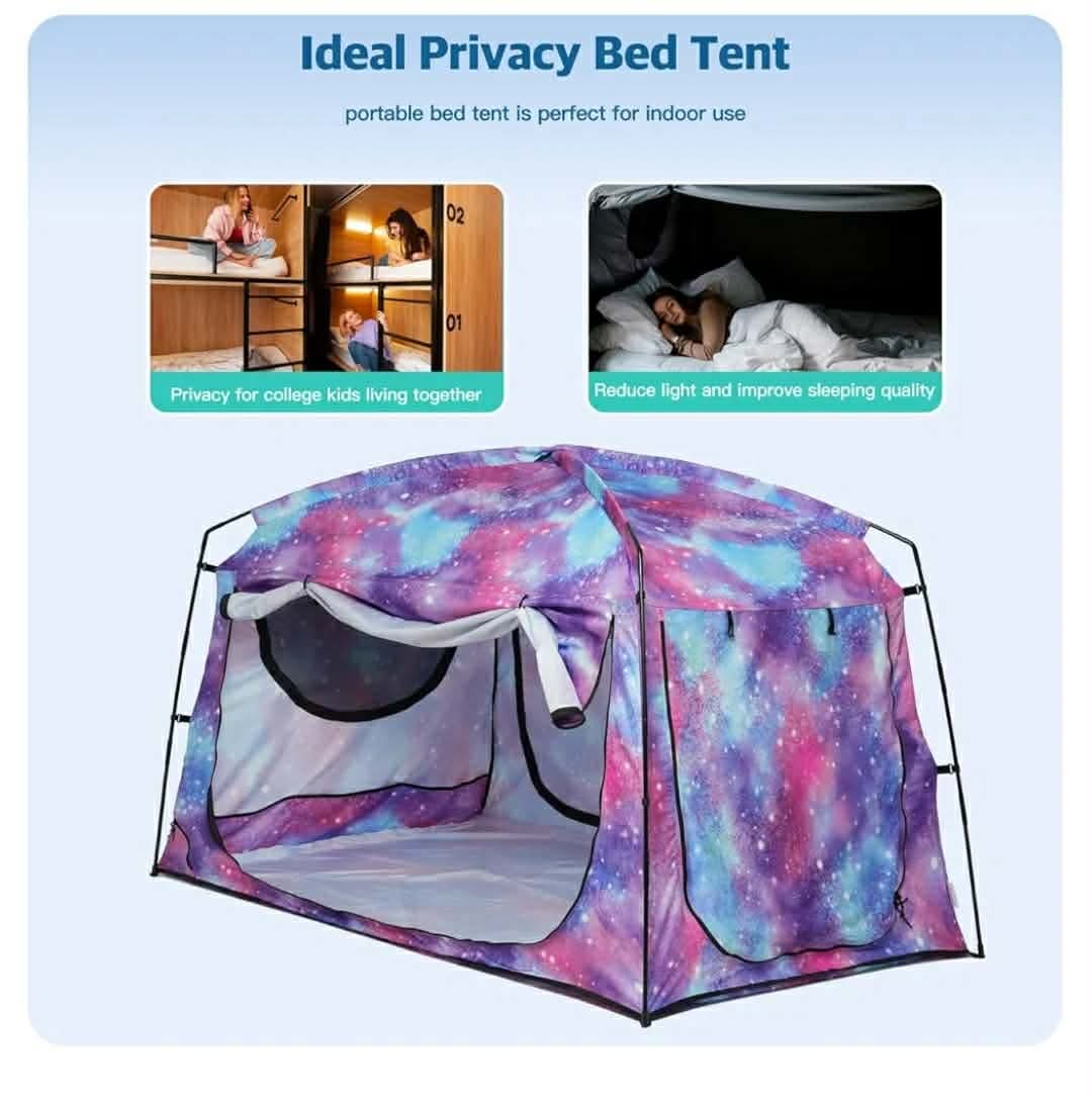 Bed Tent, Portable Privacy Sleeping Bed Canopy, Blackout 90% Drapes - Image 11