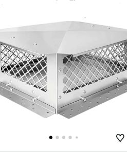 Stainless Steel Chimney Cap, Fireplace Chimney Flue Cover with Adjustable Metal Strips & Bolts Screws, Heavy Duty Chimney Top Cap for Fireplace & Stove Flue Protection (13" x 18")