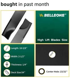 Alternative view of 3pk Heavy Duty Blades Compatible with Ku bota 54" Mower Deck