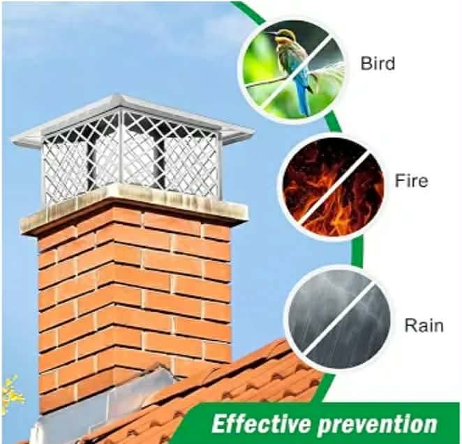 Stainless Steel Chimney Cap, Fireplace Chimney Flue Cover with Adjustable Metal Strips & Bolts Screws, Heavy Duty Chimney Top Cap for Fireplace & Stove Flue Protection (13" x 18") - Image 8