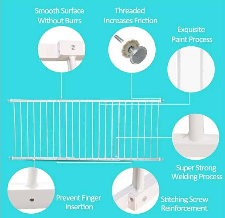61.41-86.61" Wide Window Guards for Child Safety White 3 Piece - Image 5