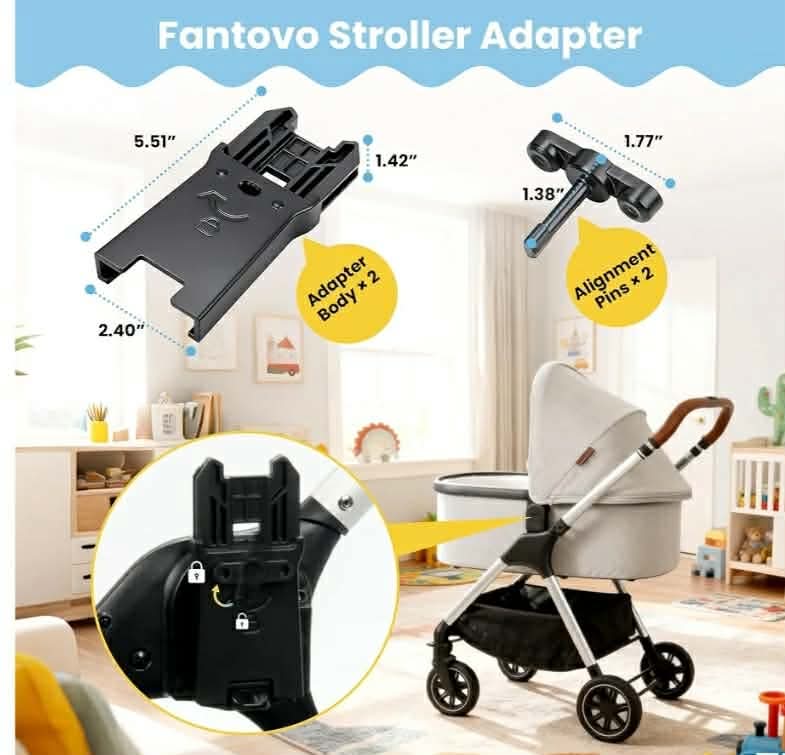 Connector for Uppababy V1/V2/V3 Bassinet to Nuna TRIV Next & Nuna SWIV -Easy to Install, Safe and Durable Adapter to Connect Strollers and Bassinets (2-Pack) - Image 6