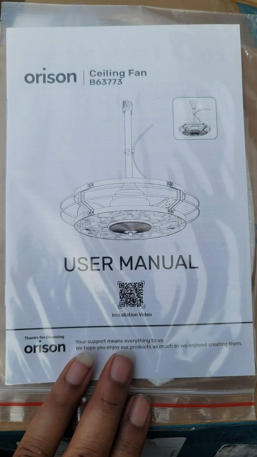 Orison Outdoor Ceiling Fan with Light, 20.9" Gazebo Fans Outdoor Hanging, Plug in Ceiling Fan - Image 4