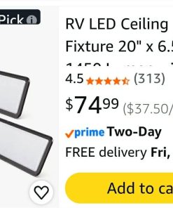 Alternative view of 2pk RV LED Ceiling Light Fixture 20" x 6.5" - 1450 Lumen with Touch Dimmer Switch Interior Burnt Bronze Lighting