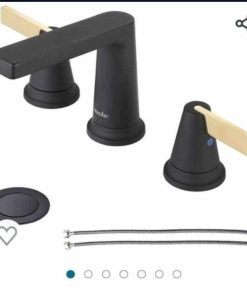 2-Handle 8-Inch Widespread Modern Bath Black Bathroom Sink Faucet 3-Hole