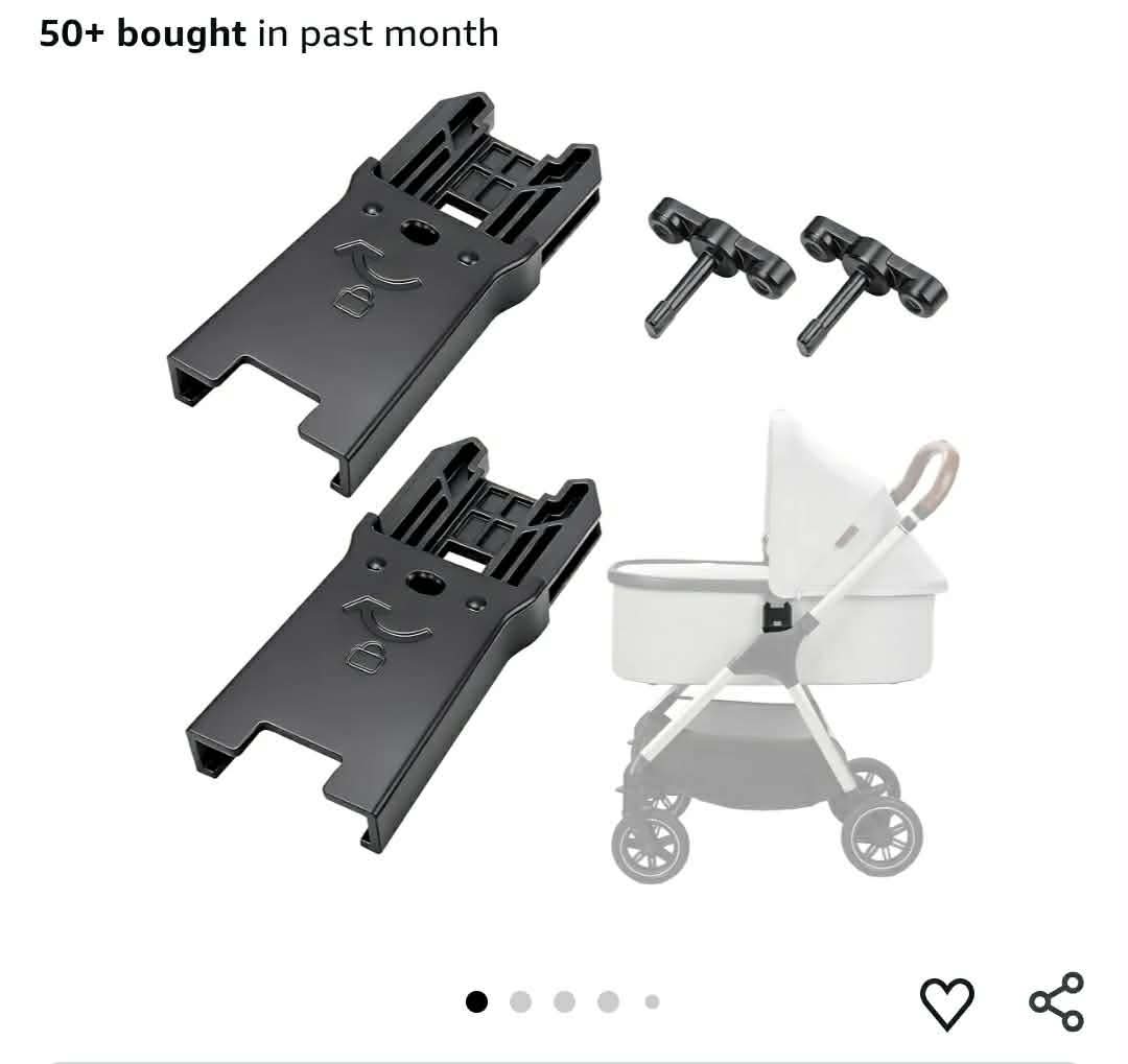 Connector for Uppababy V1/V2/V3 Bassinet to Nuna TRIV Next & Nuna SWIV -Easy to Install, Safe and Durable Adapter to Connect Strollers and Bassinets (2-Pack)