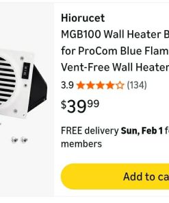 Alternative view of MGB100 Wall Heater Blower Fan Kit