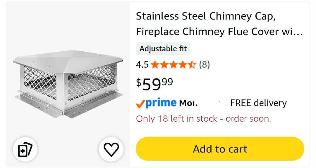 Stainless Steel Chimney Cap, Fireplace Chimney Flue Cover with Adjustable Metal Strips & Bolts Screws, Heavy Duty Chimney Top Cap for Fireplace & Stove Flue Protection (13" x 18") - Image 2