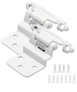 3/8 Inch Inset Cabinet Hinges White, 50 Pack (25 Pairs) Self Closing Hinges
