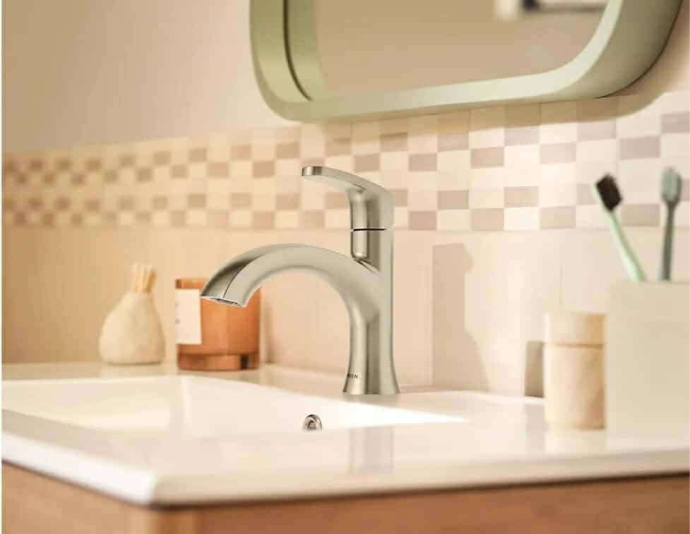 Moen Karis Spot Resist Brushed Nickel One-Handle Single Hole Bathroom Sink Faucet - Image 10