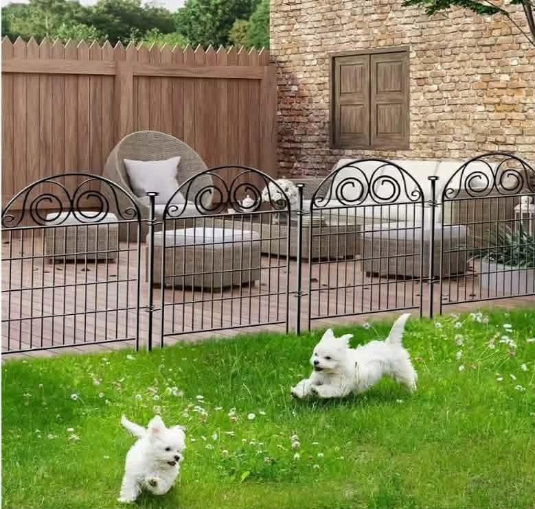 Tall Garden Fence with Gate, 40 Inch(H) 4 Panels Total Length 8.8 Ft Dog Fences Outdoor for Yard, Black Metal No Dig - Image 10