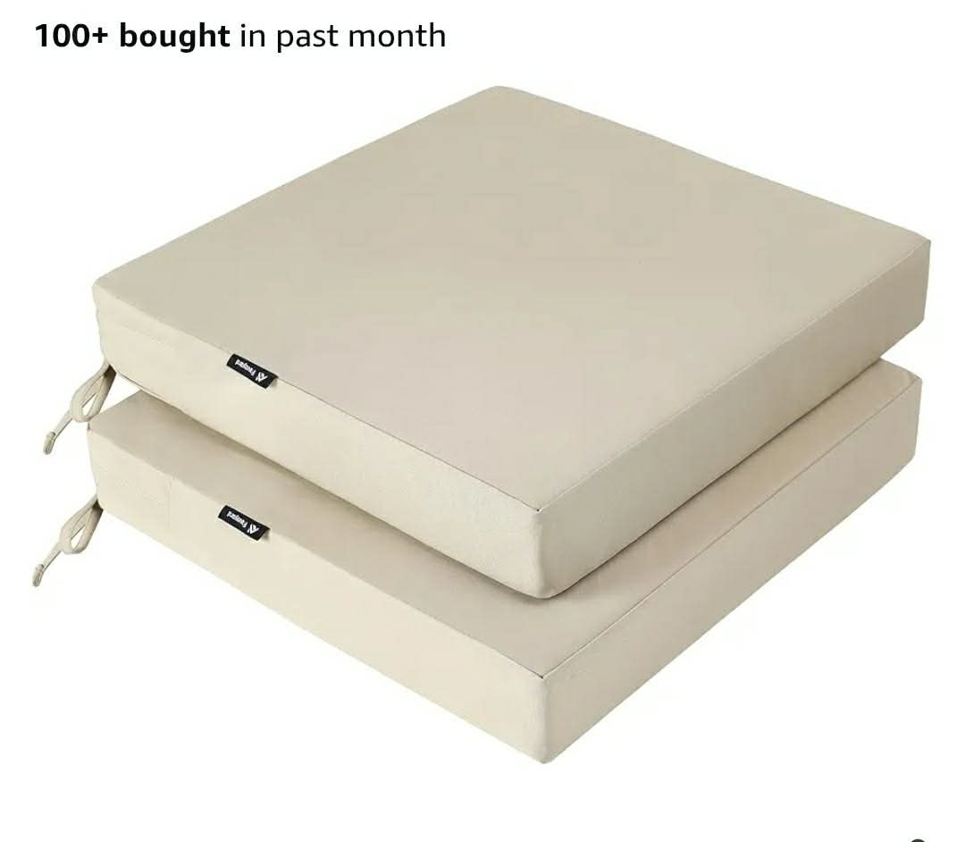 Patio Chair Cushions 20 x 20 x 3 Inch Waterproof Outdoor Seat Cushions