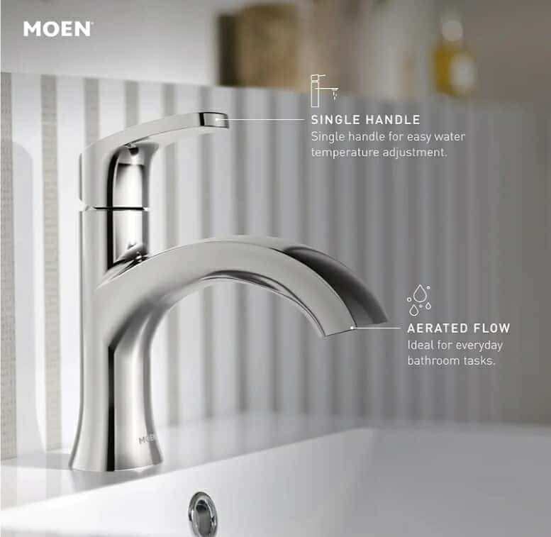 Moen Karis Spot Resist Brushed Nickel One-Handle Single Hole Bathroom Sink Faucet - Image 9
