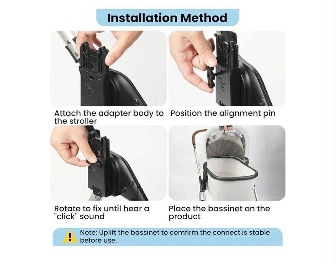 Connector for Uppababy V1/V2/V3 Bassinet to Nuna TRIV Next & Nuna SWIV -Easy to Install, Safe and Durable Adapter to Connect Strollers and Bassinets (2-Pack) - Image 8