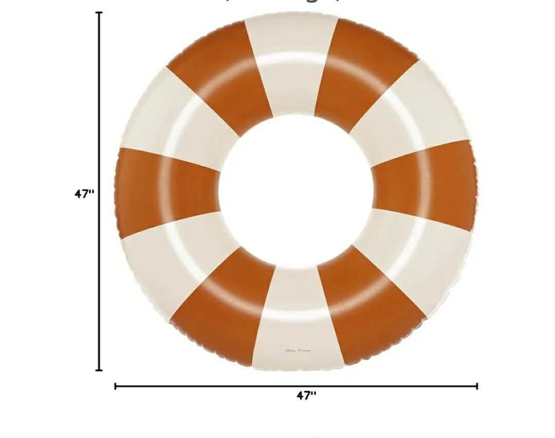 47 in Striped Swim Rings for Adults - Durable Inner Tube, Handprinted Classic Striped Design Pool Float - Image 4