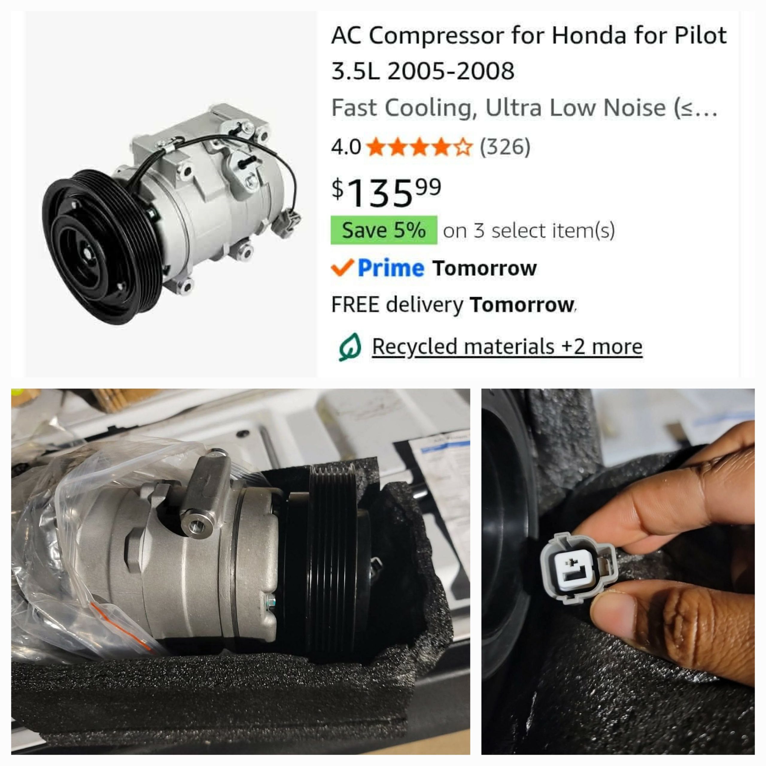 AC Compressor for Honda for Pilot 3.5L 2005-2008 - Image 2