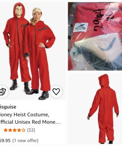 Alternative view of Money Heist Costume, Official Unisex Red Money Heist Jumpsuit for Adults, XL