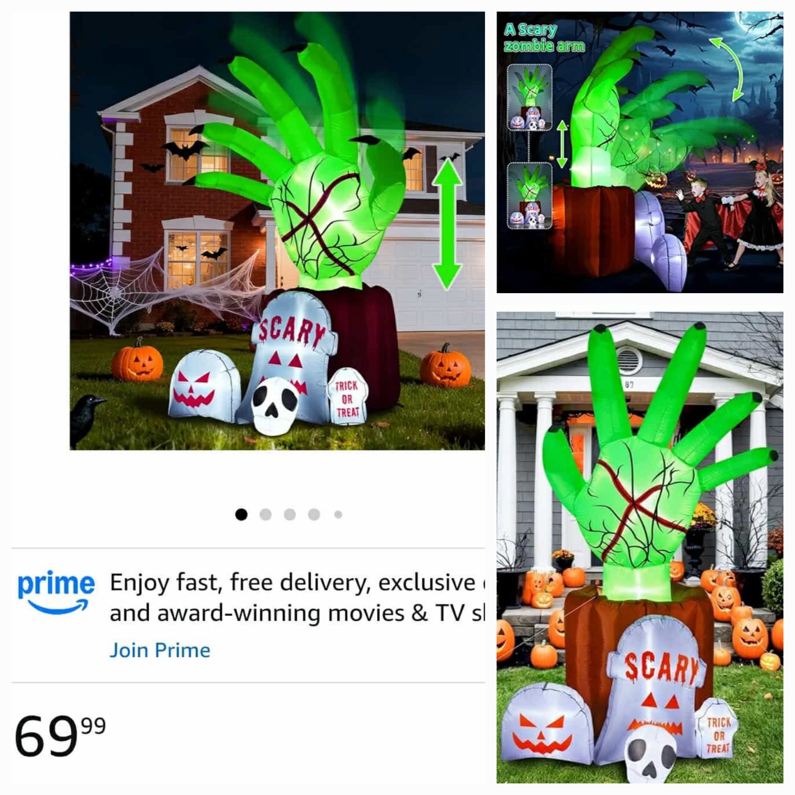 8.6 FT Halloween Inflatables Decorations Outdoor - Zombie Hand Animated Blow Ups Yard Decoration Animatronic - Image 11
